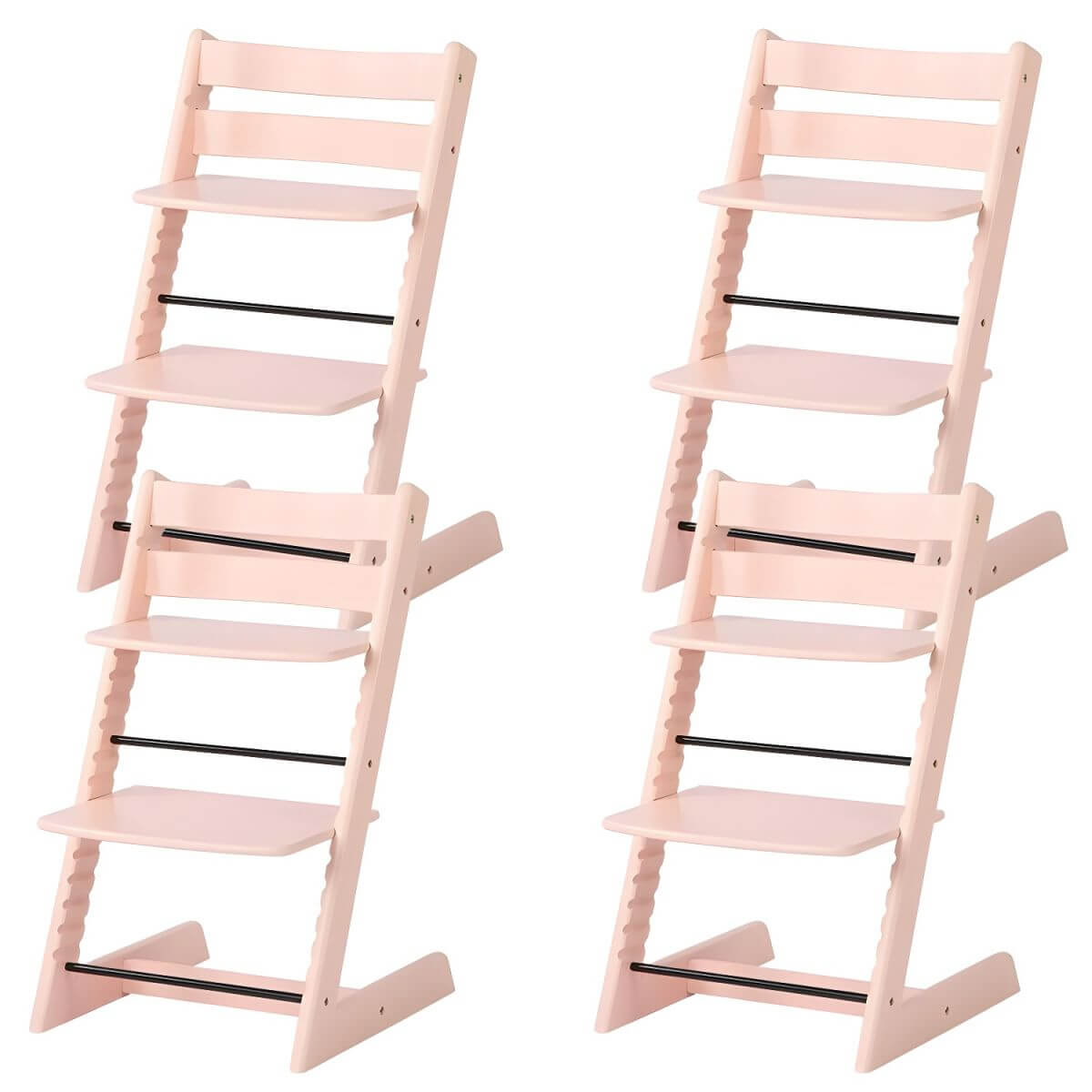 Wooden Beech Dining Chair Set - Natural Finish, Solid Design