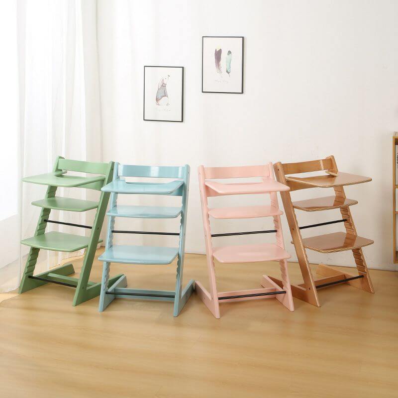 Wooden Beech Dining Chair Set - Natural Finish, Solid Design