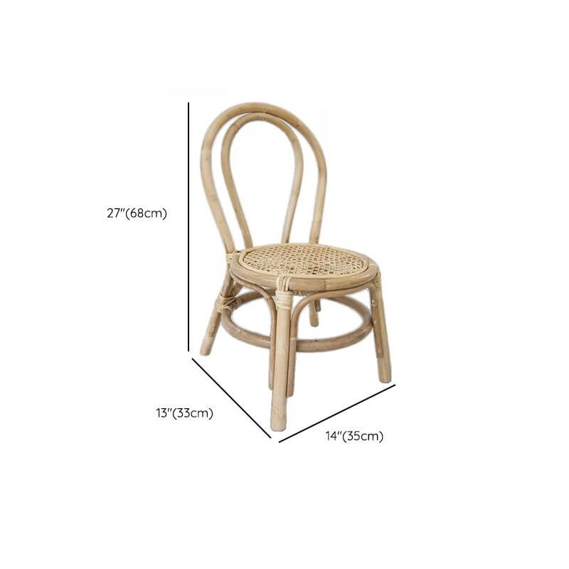 Wooden Bowknot Back Kids Chair - Natural Finish Dimensions