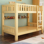 Wooden Bunk Bed With Ladder & Drawers - Natural Finish