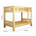 Wooden Bunk Bed With Ladder & Drawers - Natural Finish Dimensions