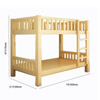 Wooden Bunk Bed With Ladder & Drawers - Natural Finish Dimensions