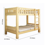 Wooden Bunk Bed With Ladder & Drawers - Natural Finish Dimensions