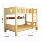 Wooden Bunk Bed With Ladder & Drawers - Natural Finish Dimensions