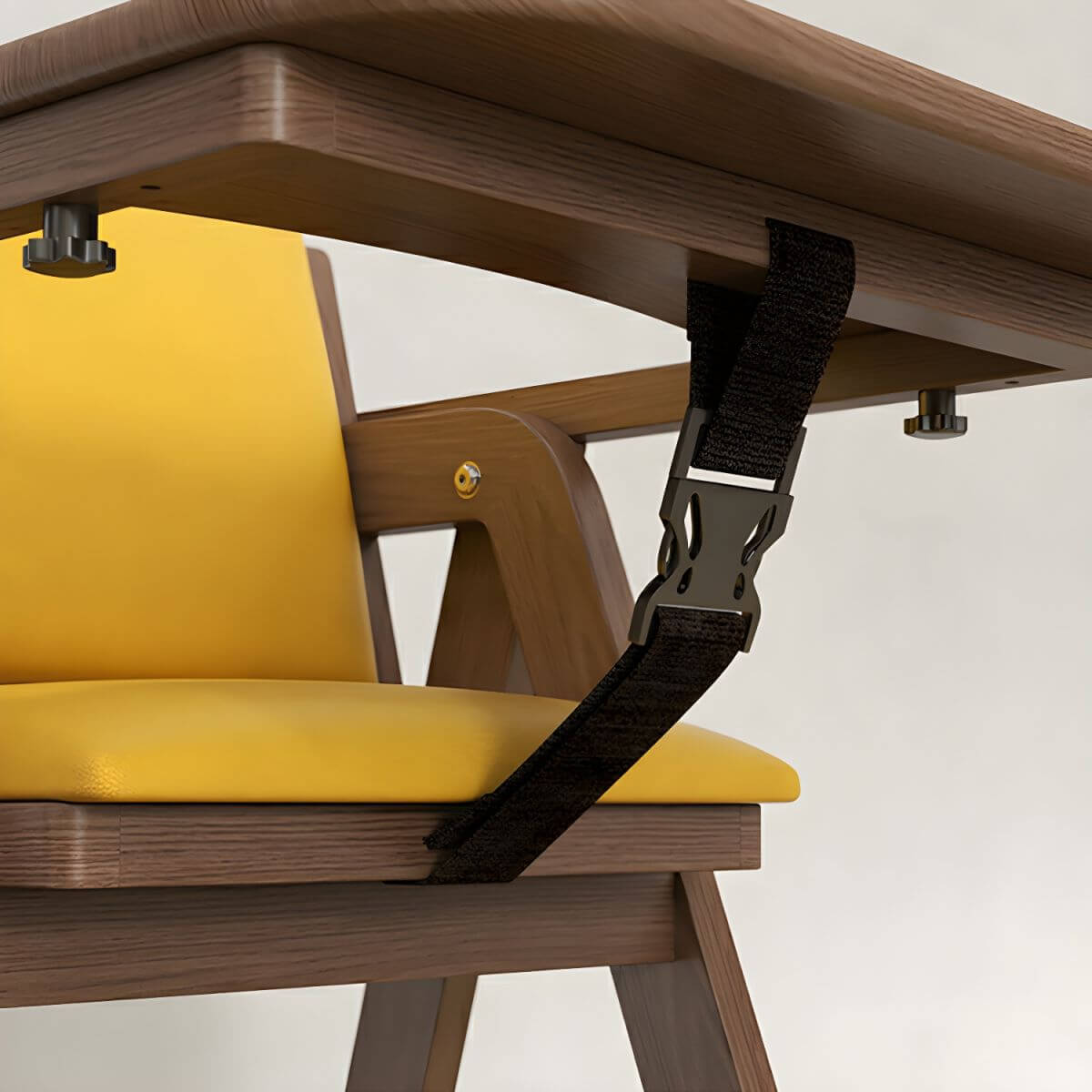 Wooden Kids Chair With PU Upholstery - Walnut/Blue