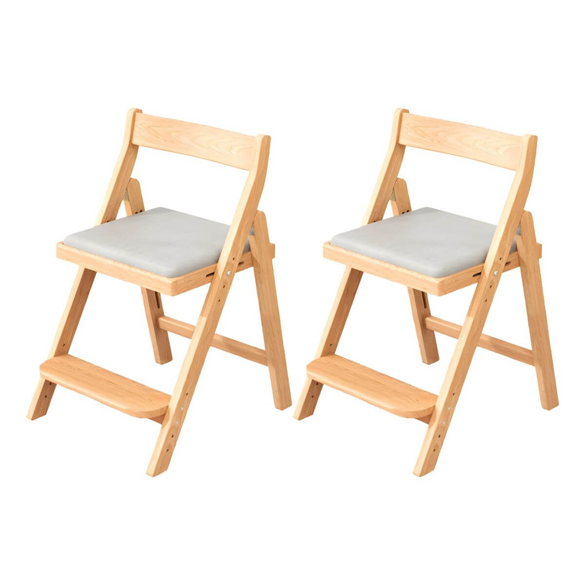 Wooden Kids Chair With PU Upholstery - Walnut/Blue