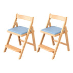 Wooden Kids Chair With PU Upholstery - Walnut/Blue