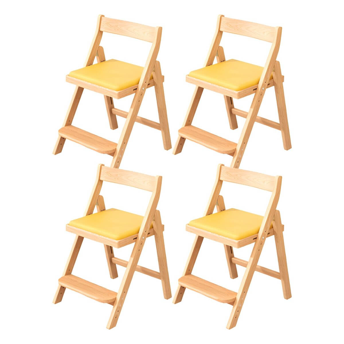 Wooden Kids Chair With PU Upholstery - Walnut/Blue