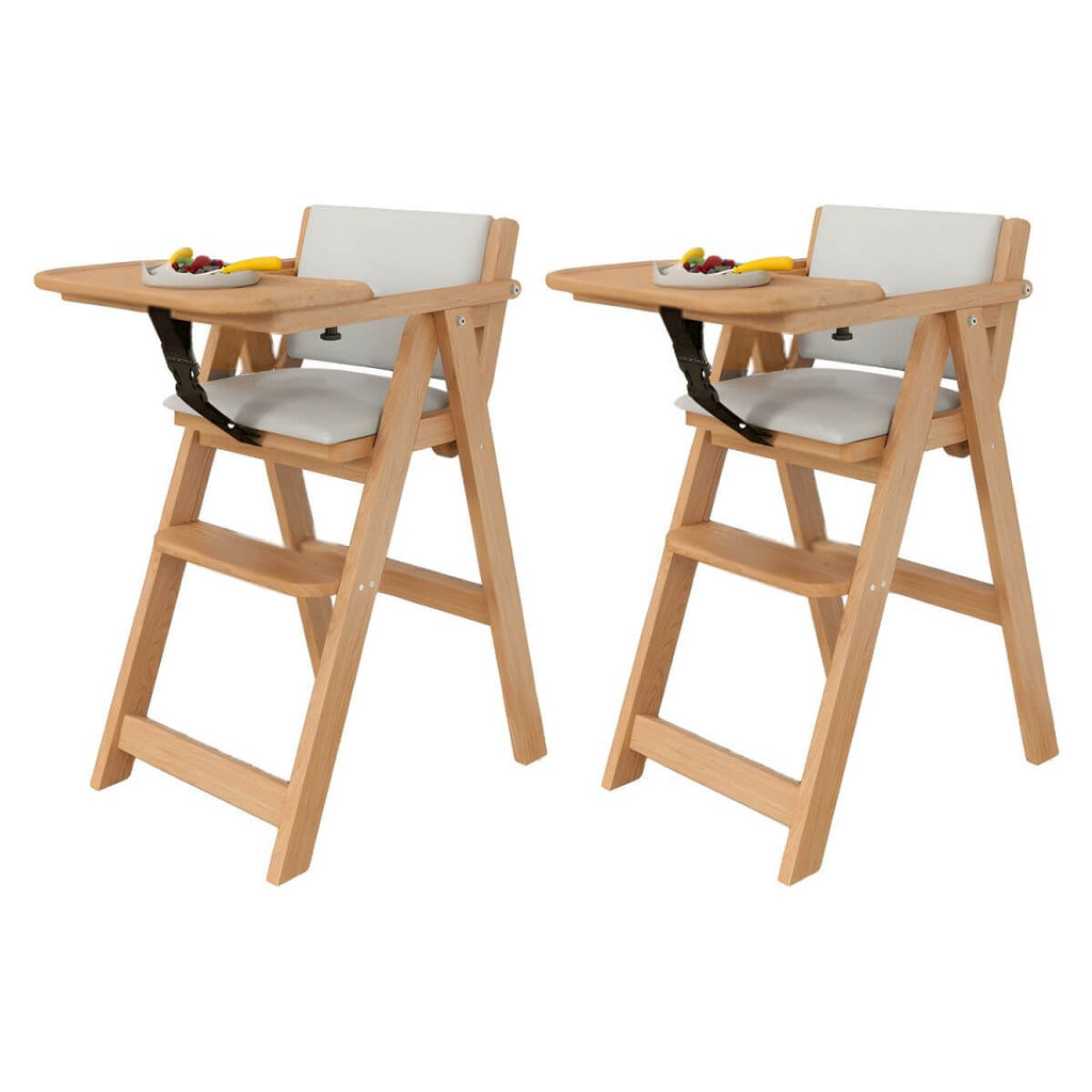 Wooden Kids Chair With PU Upholstery - Walnut/Blue