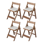 Wooden Kids Chair With PU Upholstery - Walnut/Blue