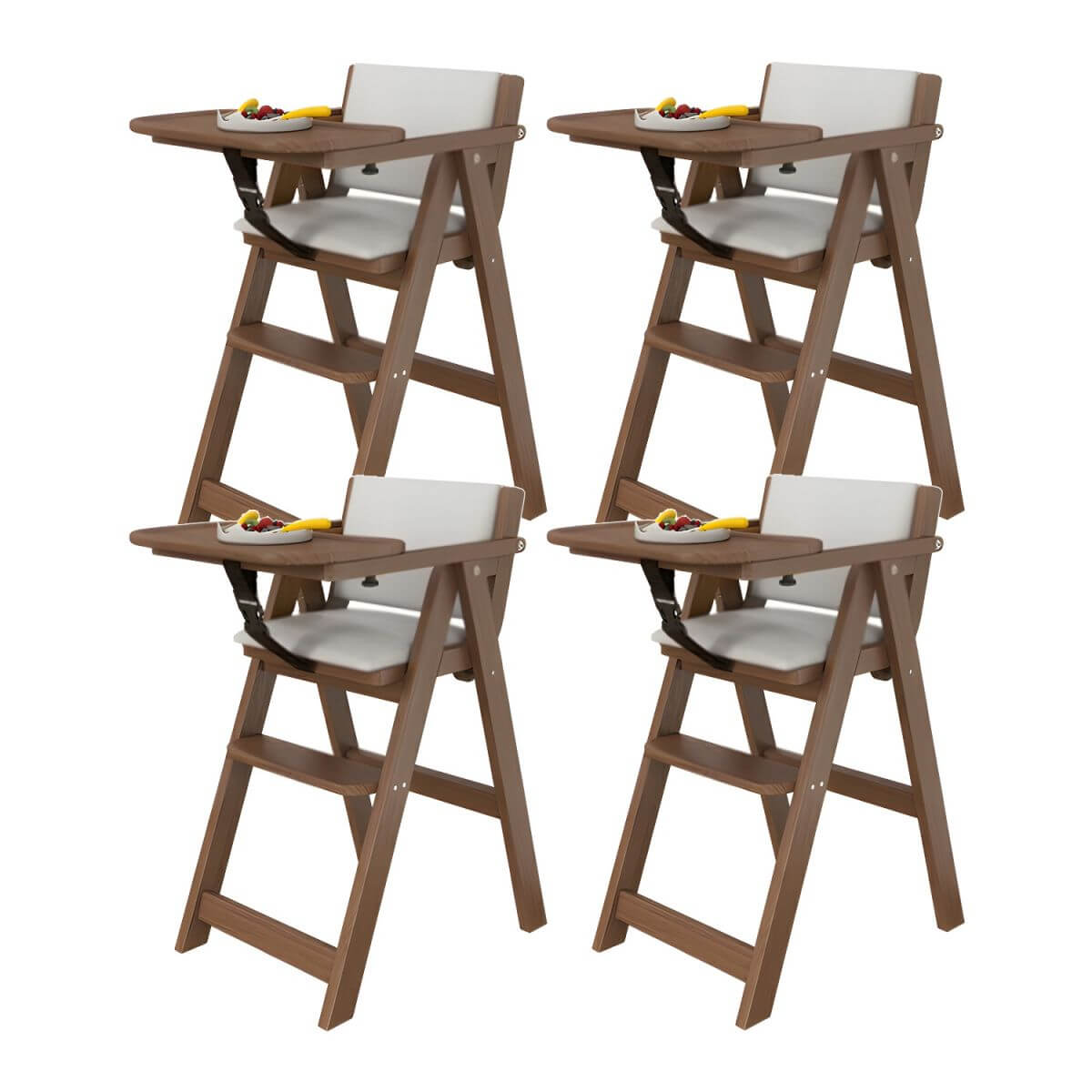 Wooden Kids Chair With PU Upholstery - Walnut/Blue