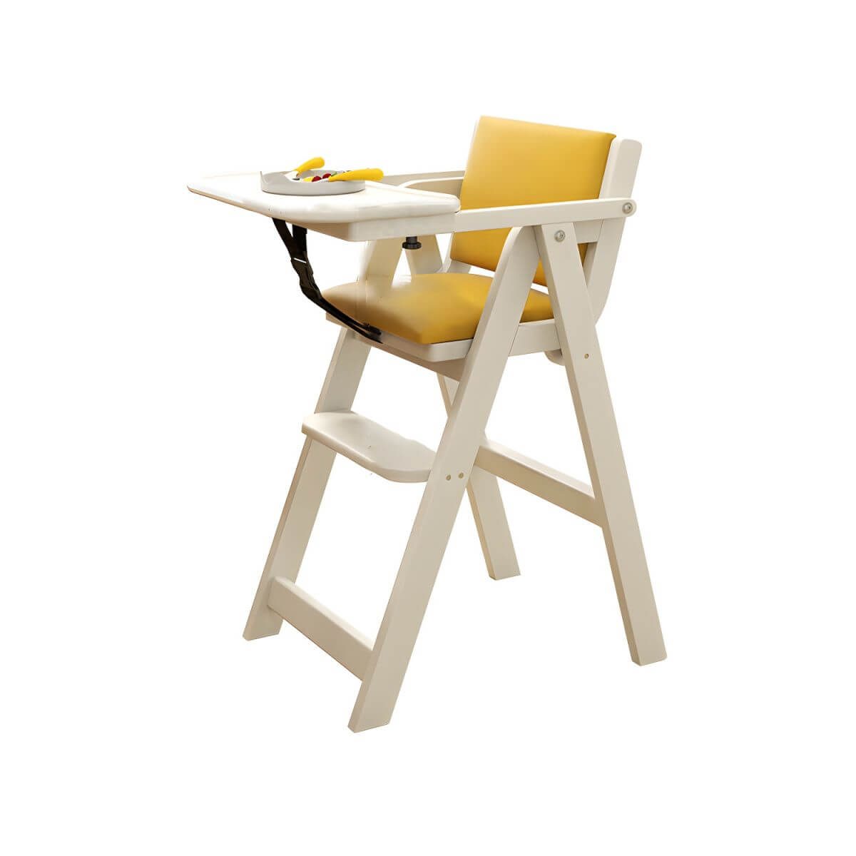 Wooden Kids Chair With PU Upholstery - Walnut/Blue