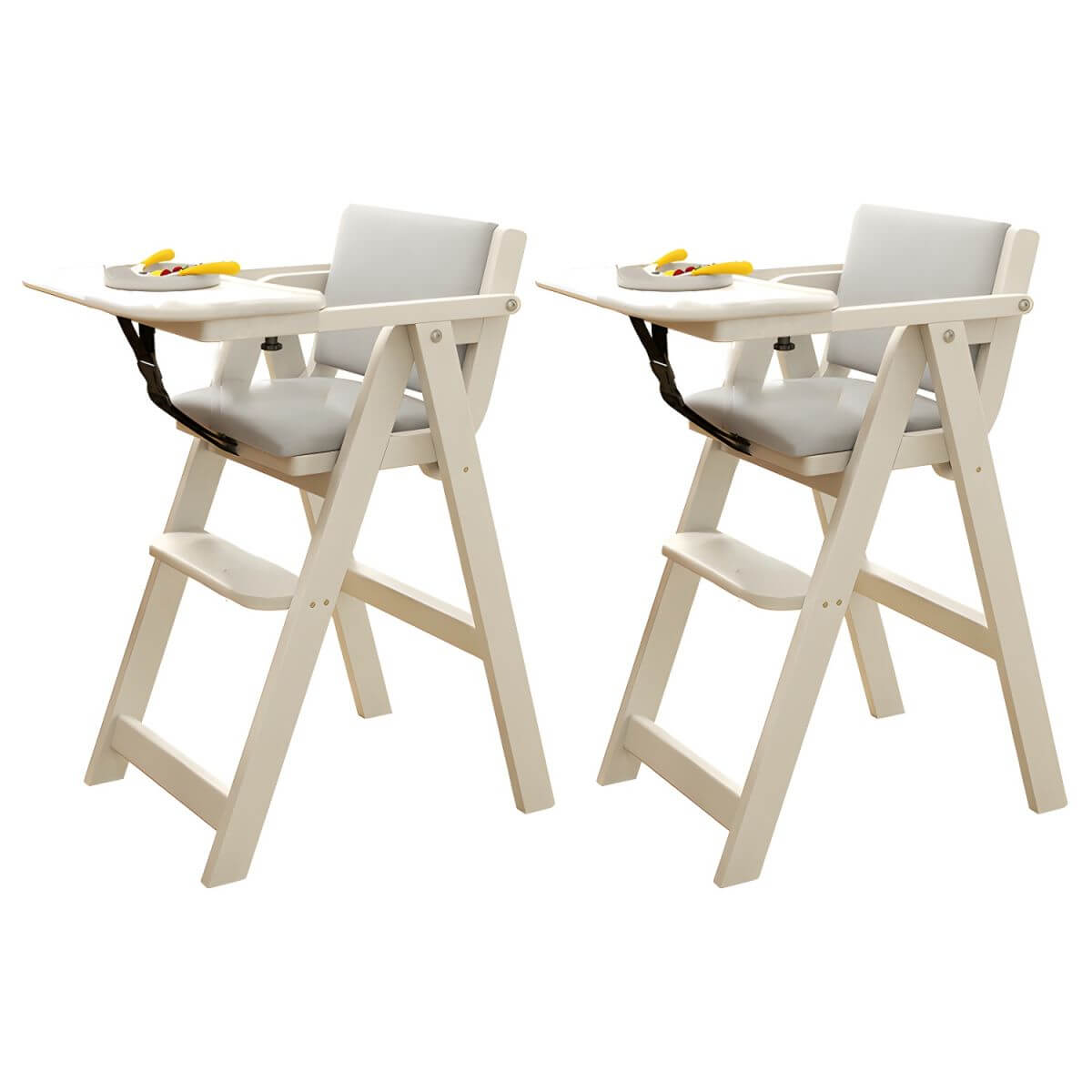 Wooden Kids Chair With PU Upholstery - Walnut/Blue