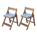 Wooden Kids Chair With PU Upholstery - Walnut/Blue