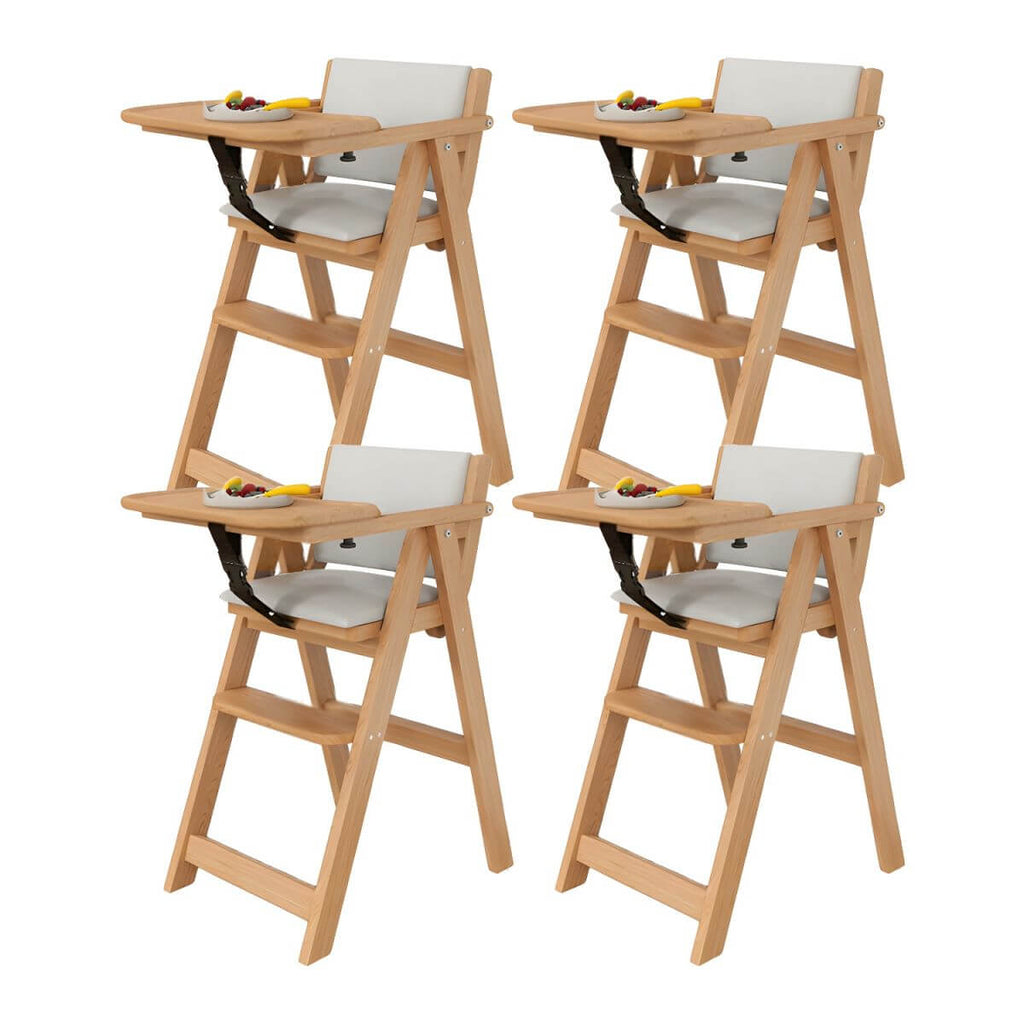 Wooden Kids Chair With PU Upholstery - Walnut/Blue