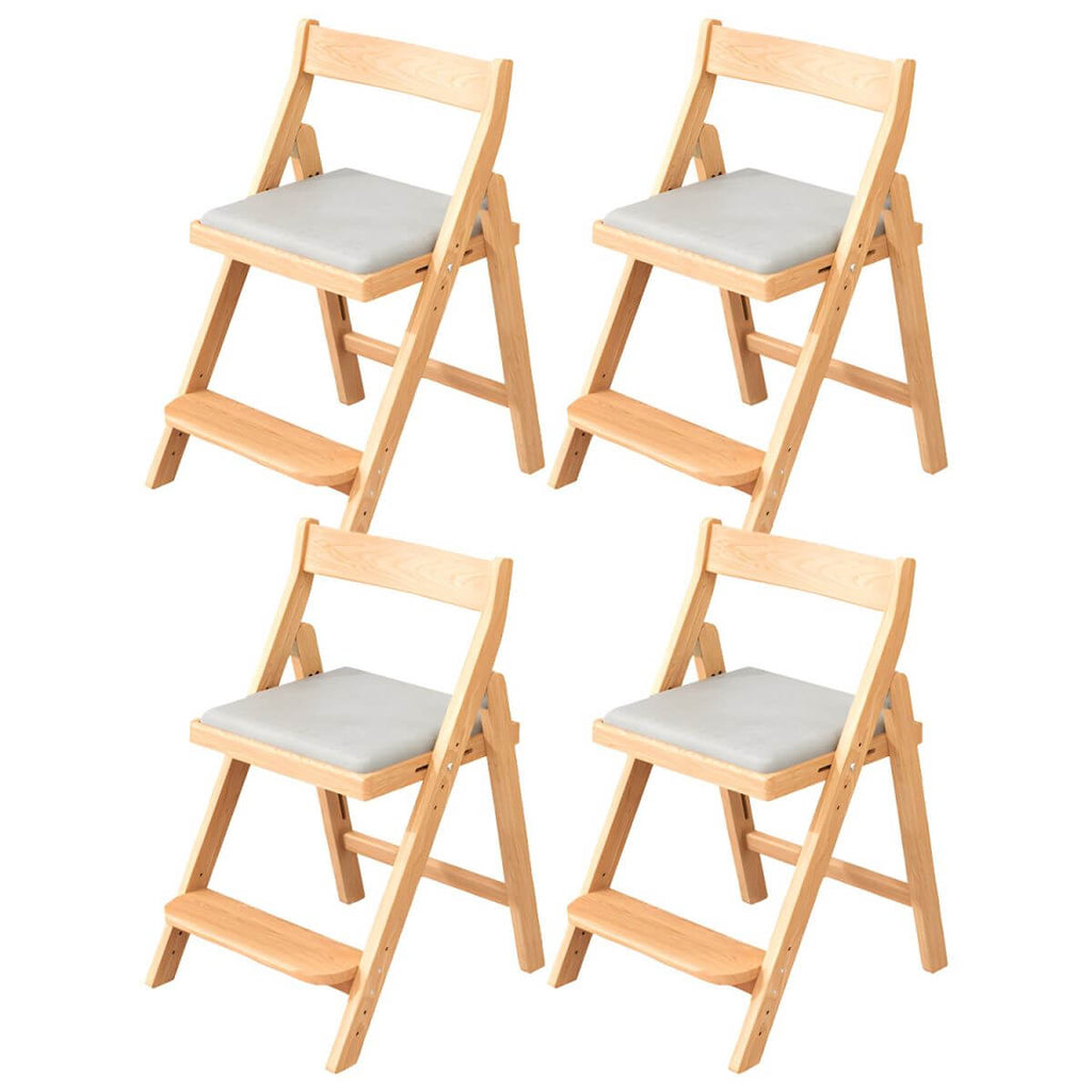 Wooden Kids Chair With PU Upholstery - Walnut/Blue