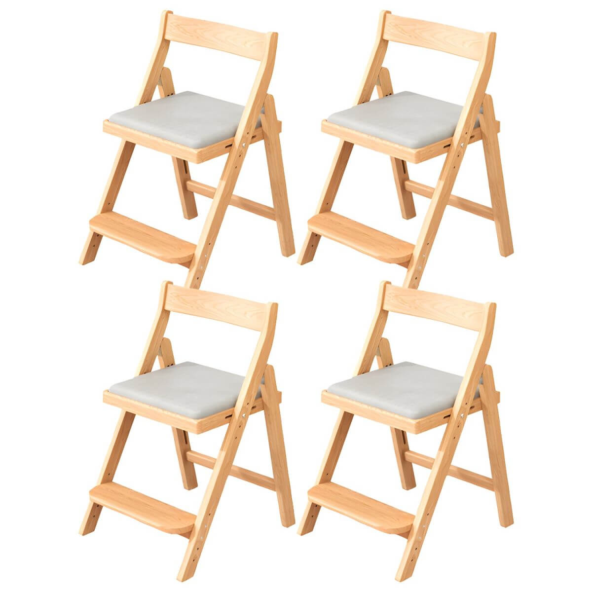 Wooden Kids Chair With PU Upholstery - Walnut/Blue