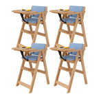 Wooden Kids Chair With PU Upholstery - Walnut/Blue