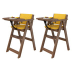 Wooden Kids Chair With PU Upholstery - Walnut/Blue