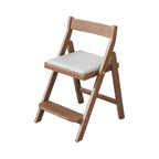Wooden Kids Chair With PU Upholstery - Walnut/Blue