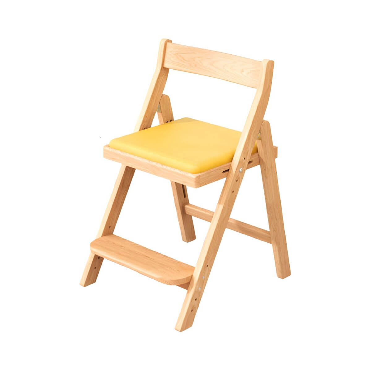 Wooden Kids Chair With PU Upholstery - Walnut/Blue