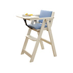 Wooden Kids Chair With PU Upholstery - Walnut/Blue