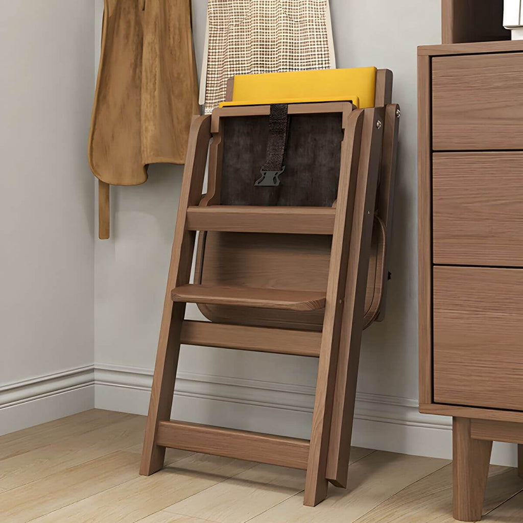 Wooden Kids Chair With PU Upholstery - Walnut/Blue