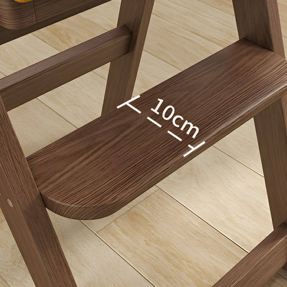 Wooden Kids Chair With PU Upholstery - Walnut/Blue