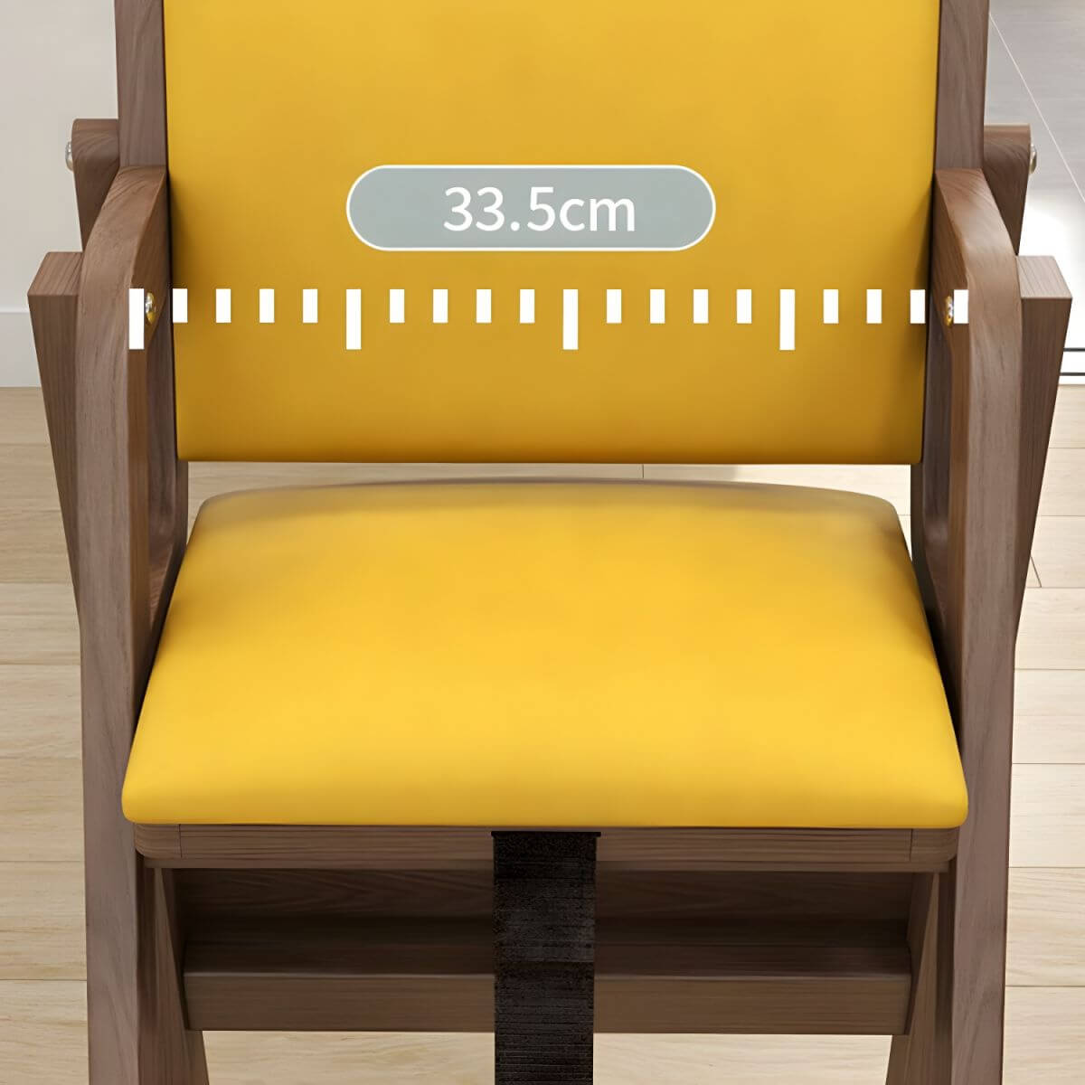 Wooden Kids Chair With PU Upholstery - Walnut/Blue