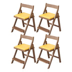 Wooden Kids Chair With PU Upholstery - Walnut/Blue