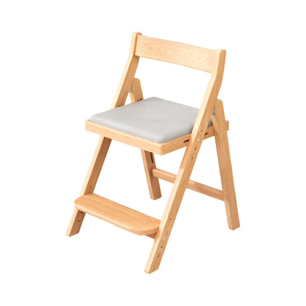 Wooden Kids Chair With PU Upholstery - Walnut/Blue