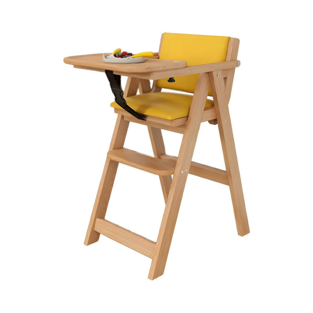 Wooden Kids Chair With PU Upholstery - Walnut/Blue