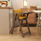 Wooden Kids Chair With PU Upholstery - Walnut/Blue Main Product Image