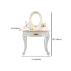 Wooden Kids Vanity Set with Mirror, Drawers & Chair in Pink, White or Yellow Dimensions
