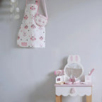 Wooden Kids Vanity Set with Mirror, Drawers & Chair – Pink & White