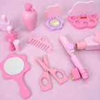Wooden Kids Vanity Set with Mirror, Drawers & Chair – Pink & White