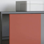 Woodgrain Storage Credenza Filing Cabinet With Drawers And Side Shelves