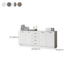 Woodgrain Storage Credenza Filing Cabinet With Drawers And Side Shelves Dimensions