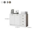 Woodgrain Storage Credenza Filing Cabinet With Drawers And Side Shelves Dimensions
