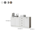 Woodgrain Storage Credenza Filing Cabinet With Drawers And Side Shelves Dimensions