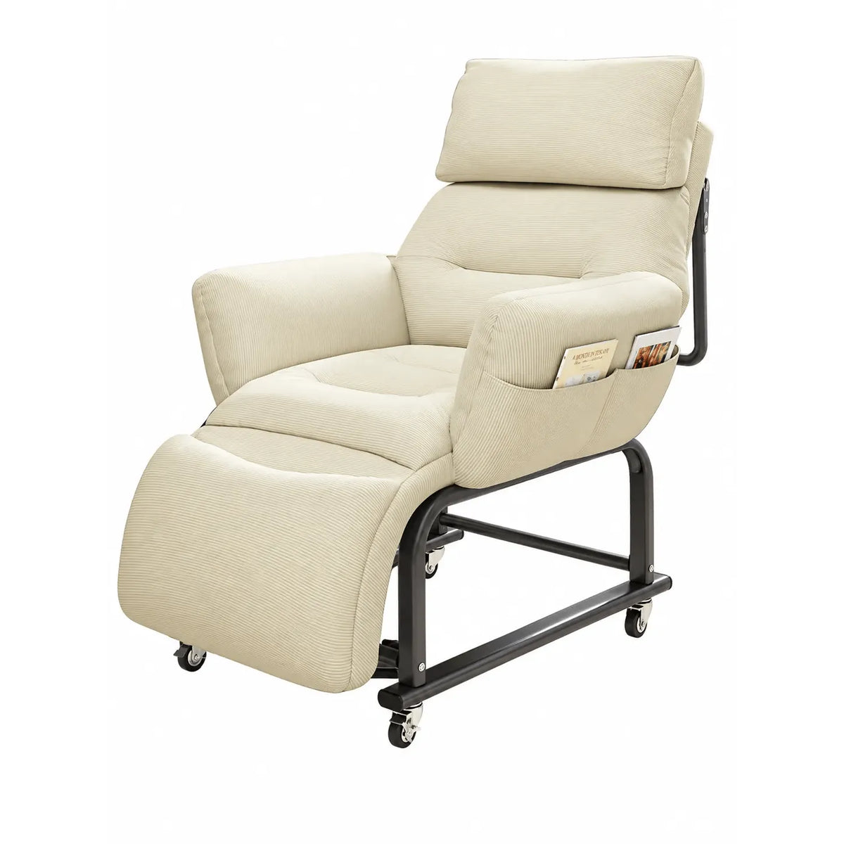 Wraparound Pregnancy Office Chair with Reclining Footrest and Textured Upholstery