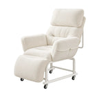 Wraparound Pregnancy Office Chair with Reclining Footrest and Textured Upholstery