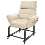 Wraparound Pregnancy Office Chair with Reclining Footrest and Textured Upholstery