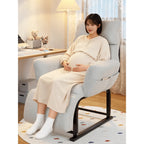 Wraparound Pregnancy Office Chair with Reclining Footrest and Textured Upholstery