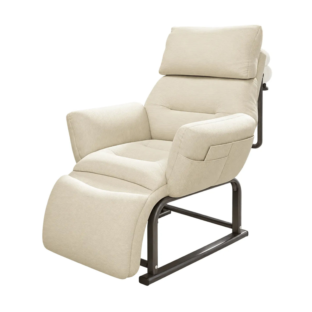 Wraparound Pregnancy Office Chair with Reclining Footrest and Textured Upholstery
