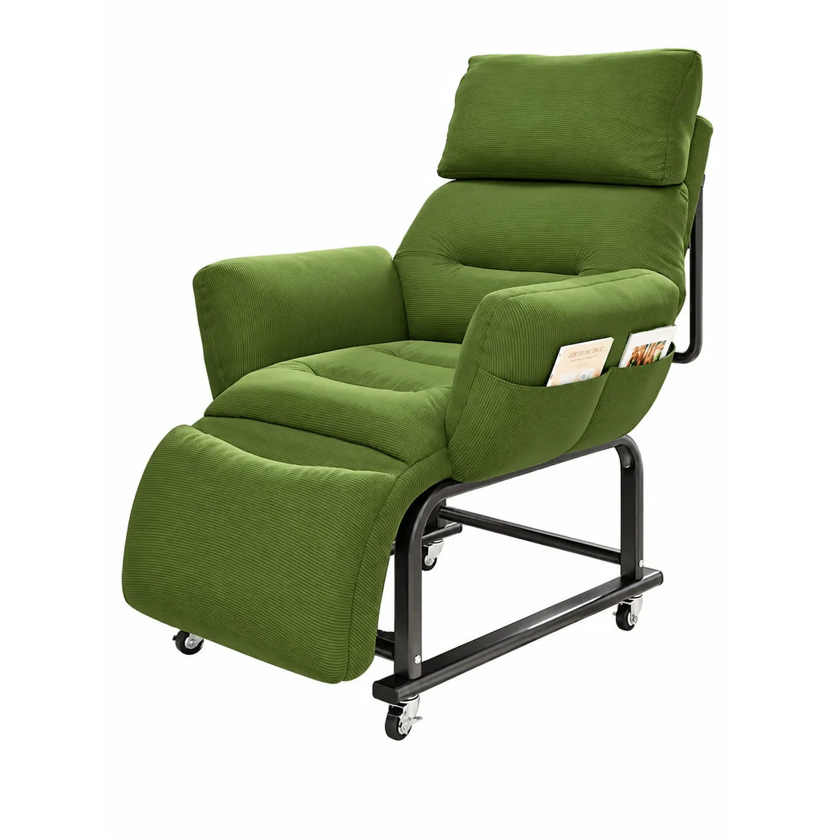 Wraparound Pregnancy Office Chair with Reclining Footrest and Textured Upholstery