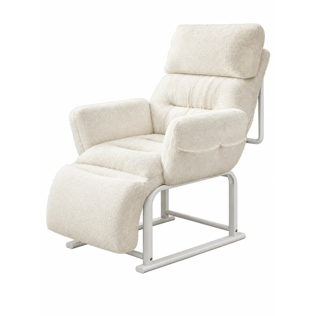 Wraparound Pregnancy Office Chair with Reclining Footrest and Textured Upholstery
