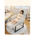 Wraparound Pregnancy Office Chair with Reclining Footrest and Textured Upholstery