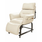 Wraparound Pregnancy Office Chair with Reclining Footrest and Textured Upholstery