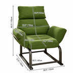 Wraparound Pregnancy Office Chair with Reclining Footrest and Textured Upholstery Dimensions